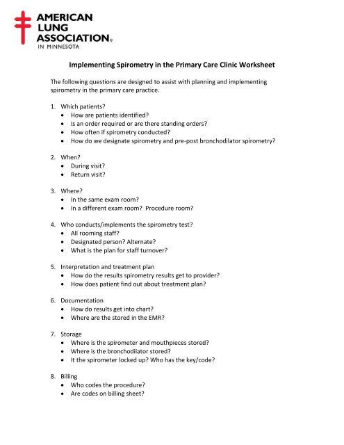 Spirometry Results Chart