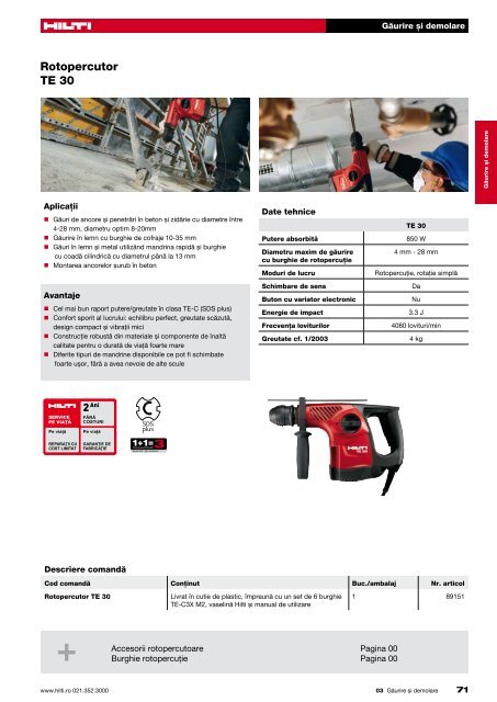 Rotopercutor TE 30 - Hilti