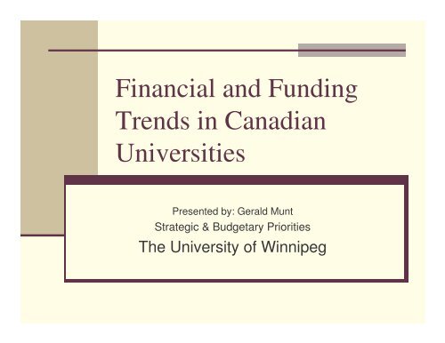 Gerald Munt - University of Winnipeg