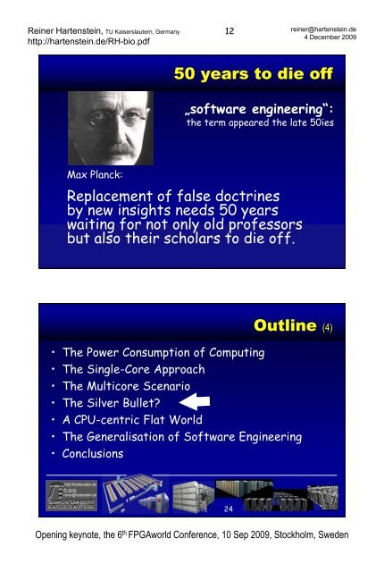 software engineering - Reiner Hartenstein