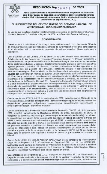 JAG Consultor en Seguridad EU - Sena