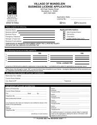 VILLAGE OF MUNDELEIN BUSINESS LICENSE APPLICATION