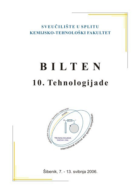 BILTEN - Kemijsko-tehnoloÅ¡ki fakultet