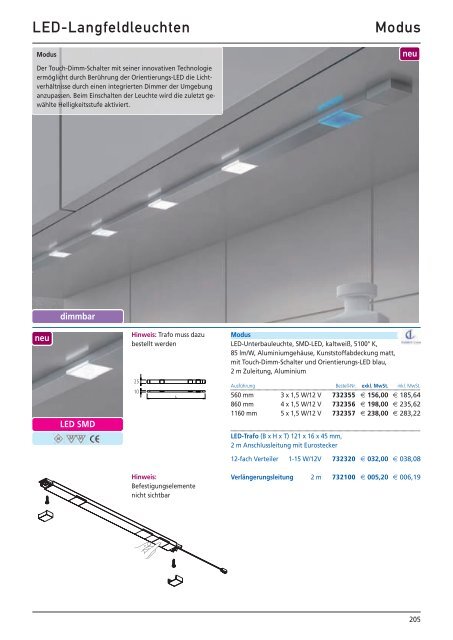 LED-Langfeldleuchten Modus