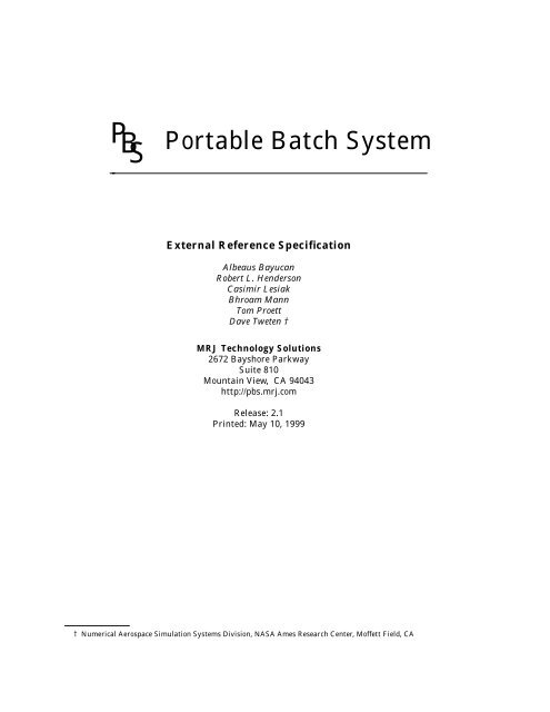 PBS External Reference Specification