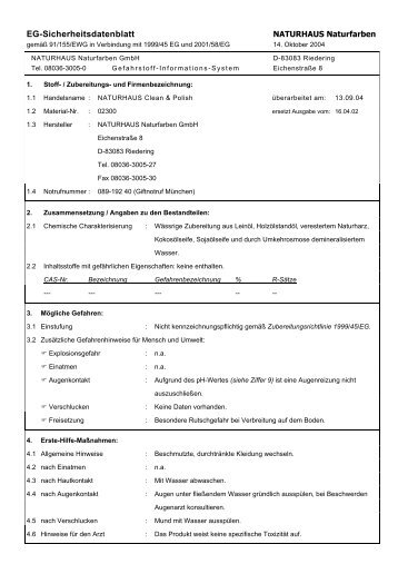 Sicherheitsdatenblatt - Cleanfix