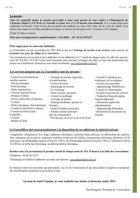 Bulletin Municipal janvier 2013 - La Neuville en Hez