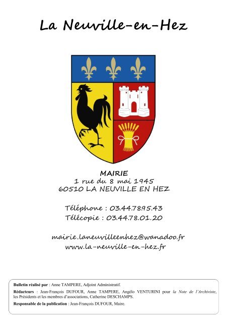 Bulletin Municipal janvier 2013 - La Neuville en Hez