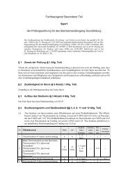 Fachbezogener Besonderer Teil Sport der Prüfungsordnung für den ...