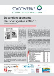 Besonders sparsame Haushaltsgeräte 2009/10 - Stadtwerke Neustadt