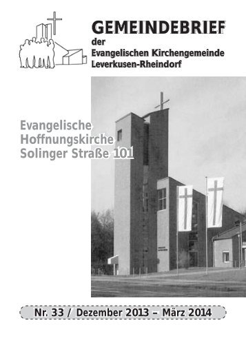 GEMEINDEBRIEF - Evangelische Kirchengemeinde Leverkusen ...
