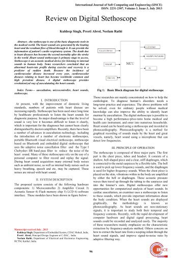 Review on Digital Stethoscope - International Journal of Soft ...