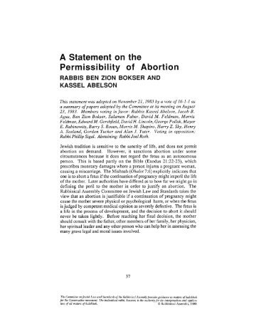 A Statement on the Permissibility of Abortion - The Rabbinical ...