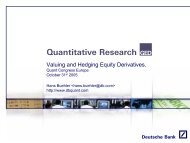 Valuing and Hedging Equity Derivatives. - Hans Buehler