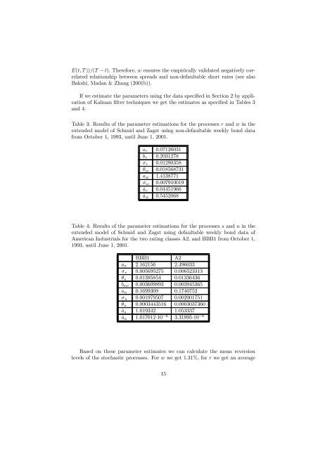 Empirical Evaluation of Hybrid Defaultable Bond Pricing ... - risklab