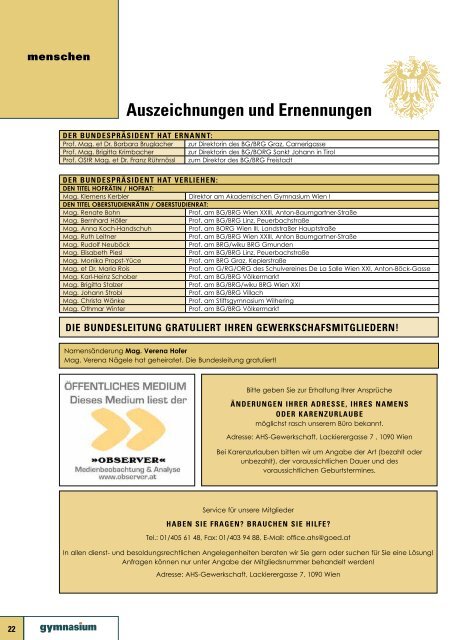 Ausgabe 5 - AHS-Gewerkschaft