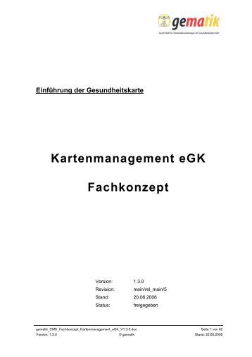 Kartenmanagement eGK Fachkonzept - Gematik