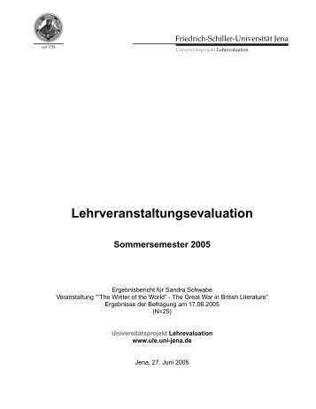 Lehrveranstaltungsevaluation - Friedrich-Schiller-UniversitÃ¤t Jena