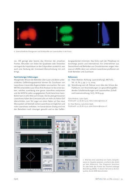 info 2/2013 Risikobeurteilung von Lasershows - METAS