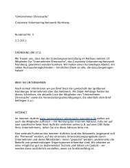 Newsletter 3 - Unternehmen Ehrensache - Stadt NÃ¼rnberg