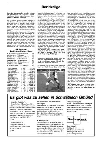 Spielplan der Kreisliga B VI 2005/2006 - SG Bettringen