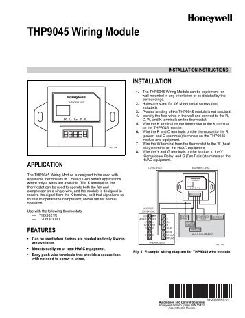 THP9045 Wiring Module - Honeywell ForwardThinking