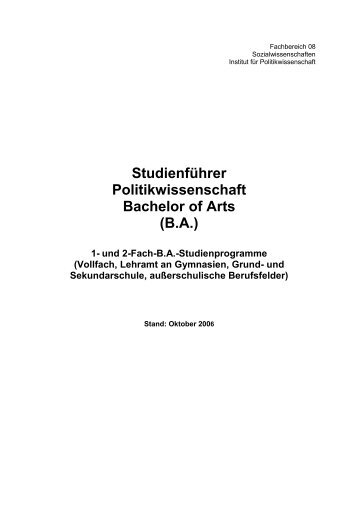 1 Allgemeine Hinweise - Institut fÃ¼r Politikwissenschaft - UniversitÃ¤t ...