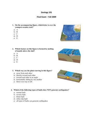 Geology 101 Final Exam â Fall 2009