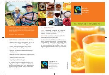 Fairtrade â Fruchtsaft. Flyer.