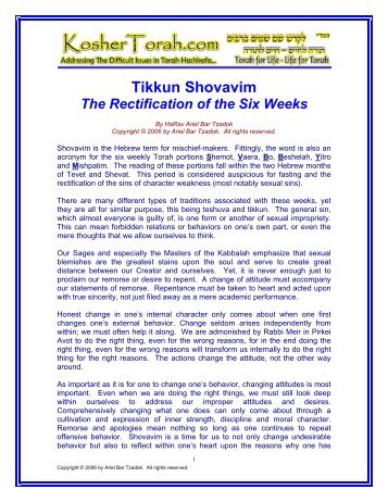 Tikkun Shovavim - Kosher Torah