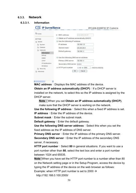 IPCAM-8309FW - CTC Union Technologies Co.,Ltd.