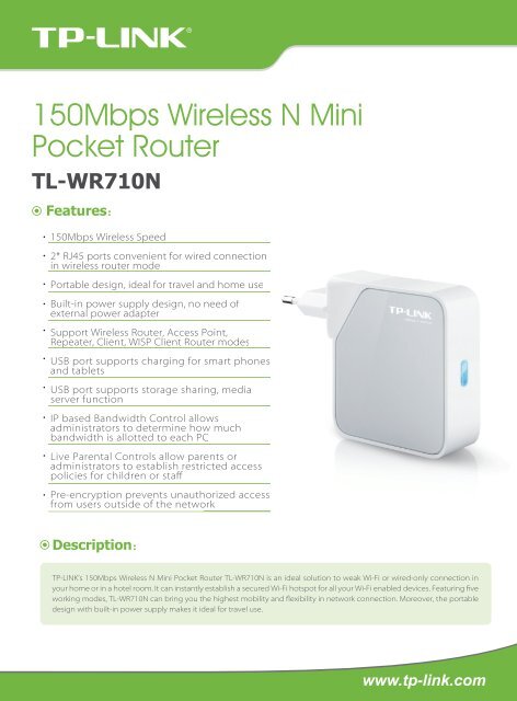 150Mbps Wireless N Mini Pocket Router - Produktinfo.conrad.com
