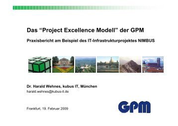 Das “Project Excellence Modell” der GPM