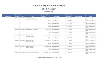 Check Register - Webb County