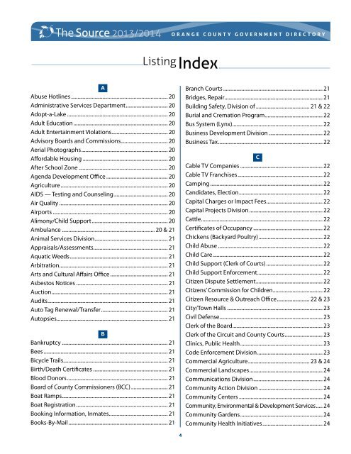 Orange COunty gOvernment DireCtOry - OrangeCountyFl.net