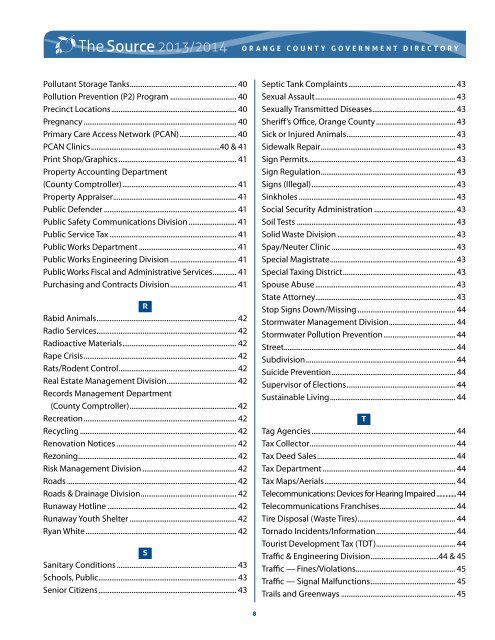 Orange COunty gOvernment DireCtOry - OrangeCountyFl.net