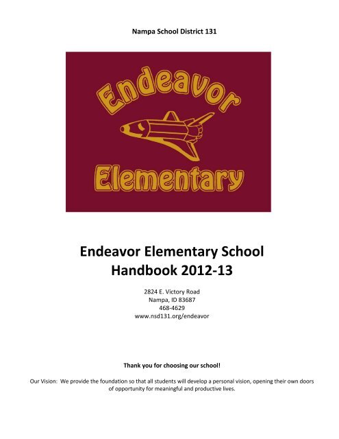 Endeavor Elementary School Handbook 2012-13 - NSD Main