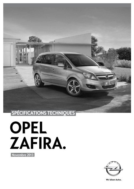 Fiche technique Opel Zafira (PDF)