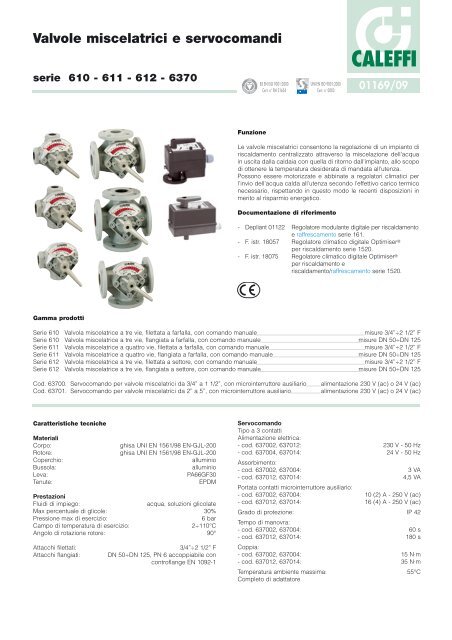 Articoli per idraulica e impiantistica per il fai da te Altri articoli per  idraulica e impiantistica per il fai da te Caleffi 637014 Servomotore per  valvole miscelatrici da 2" a 5" CALEFFI