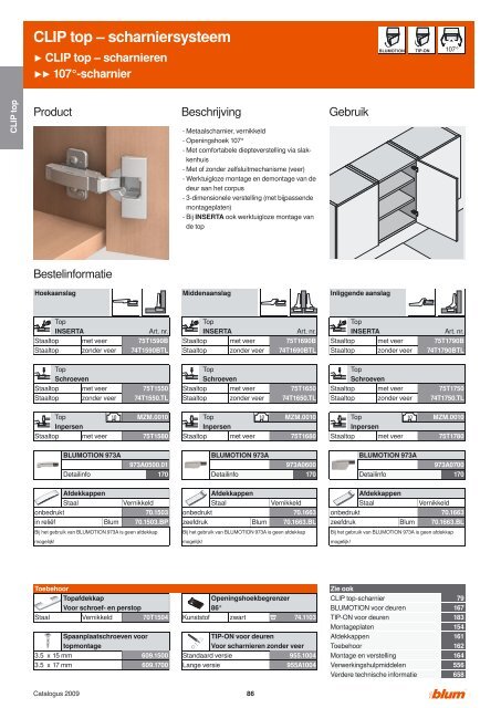 Blum Scharnieren CLIPtop Scharnier 107 - KAST & KEUKEN.nl