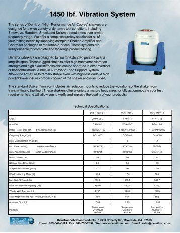 1450 lbf. Vibration System