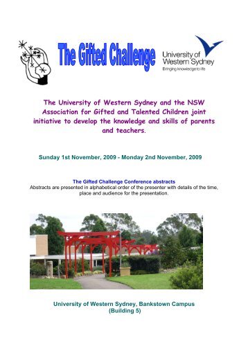 The University of Western Sydney and the NSW Association for ...