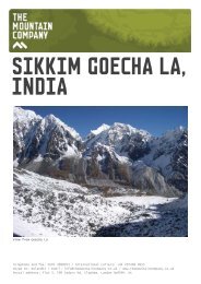 SIKKIM GOECHA LA, INDIA - The Mountain Company