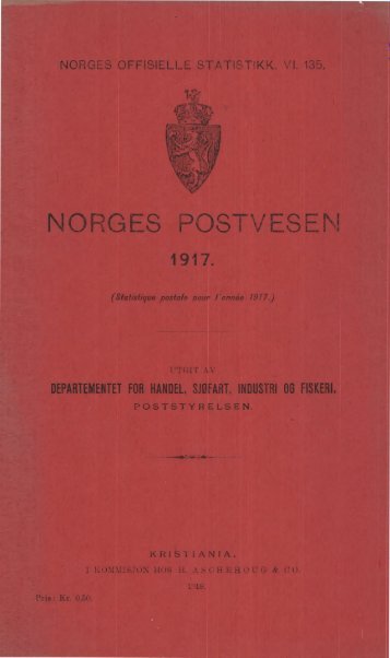 Norges Postvesen, 1917