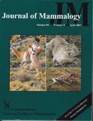 The effects of puma prey selection and specialization on ... - Panthera