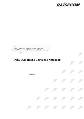 RAISECOM RC551 Command Notebook - DAVANTEL