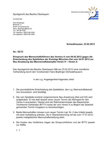 Nach Stromausfall bei 5:6 - Bayerischer Tischtennisverband