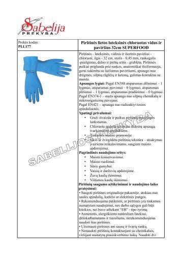 InformacinÄ MedÅ¾iaga Originalo Kalba. - SABELIJOS PREKYBA UAB