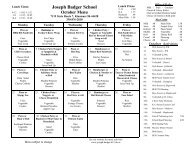 Oct Menu - Joseph Badger Local Schools