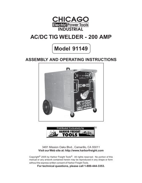 AC/DC TIG WELDER - Harbor Freight Tools